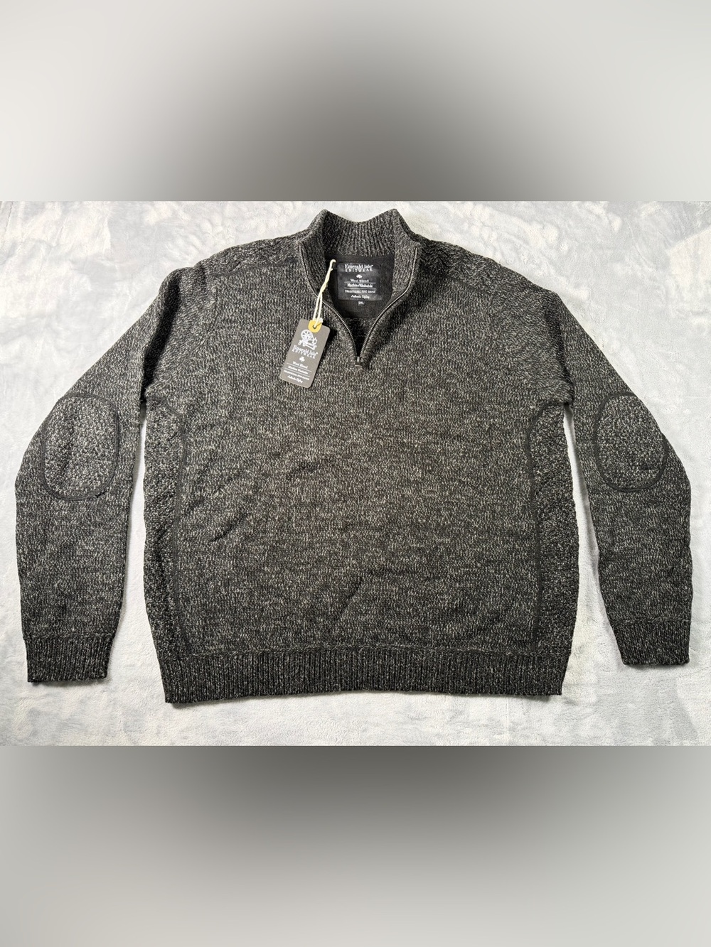 Men’s Emerald Isle Irish Knitwear Charcoal Quarter-Zip Sweater